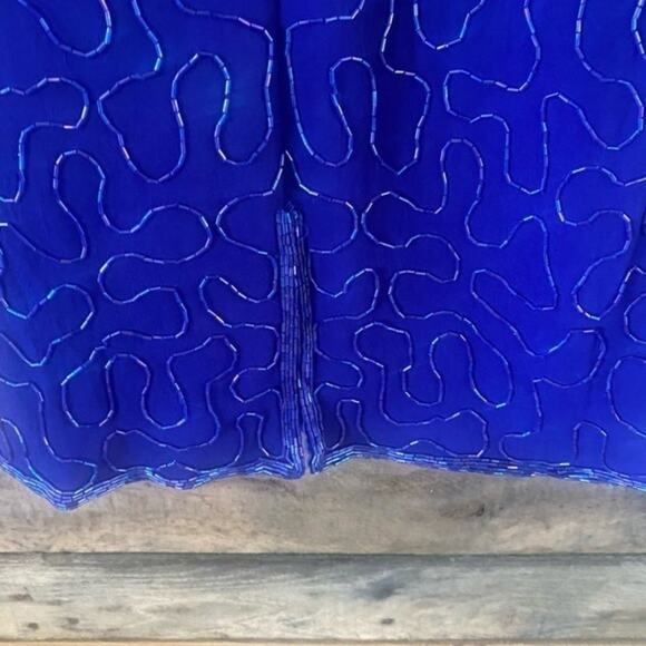 Life & Style Blue Beaded and Sequin Dress Size Small - Picture 6 of 9